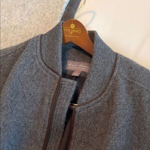 Daniel Cremieux Gray Wool Bomber Jacket